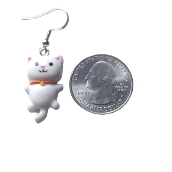 Cat Earrings Acrylic Stainless Steel Hooks - Picture 5 of 6